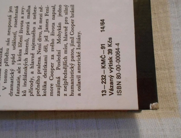 James Fenimore Cooper - Poslední Mohykán - KOD 53 - 1991