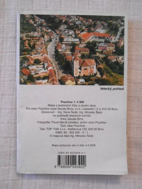 Mapa Pozořice - Plán obce Pozořice - 2005