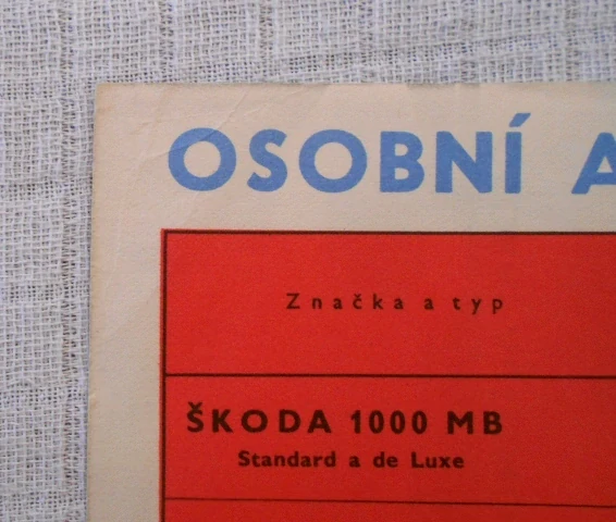 Leták Osobní automobily tuzemské i dovážené - Mototechna 1966