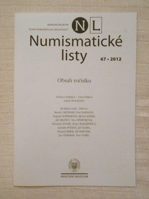 Numismatické listy ročník 67 rok 2012 číslo 4