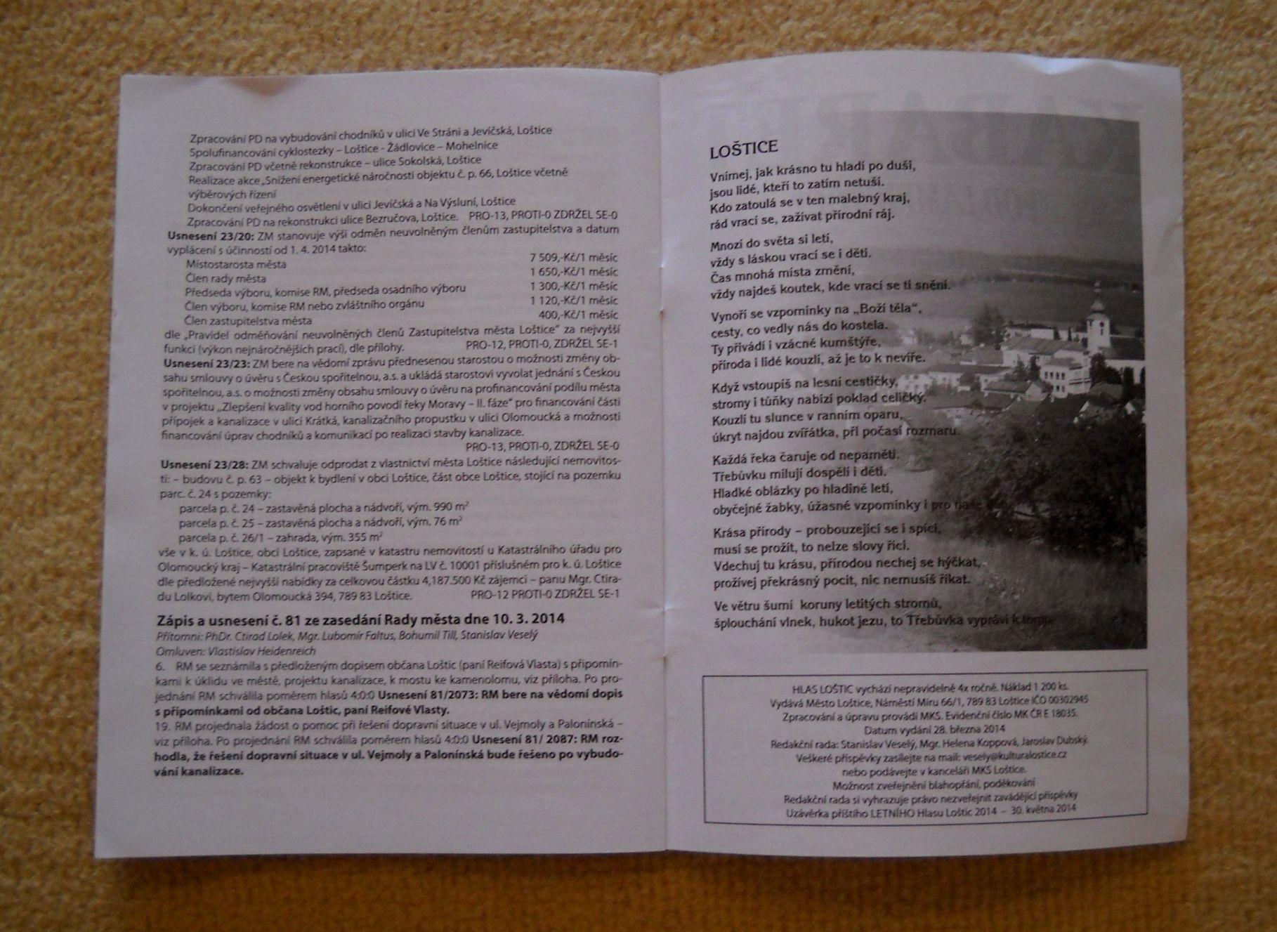 Časopis Hlas Loštic ročník 2014 číslo Jaro 2014