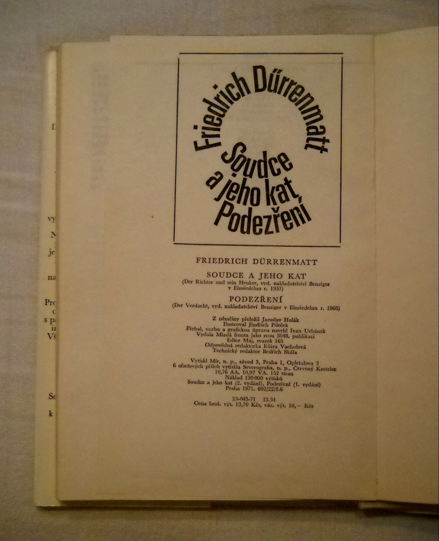 Friedrich Dürrenmatt - Soudce a jeho kat - Máj 1971