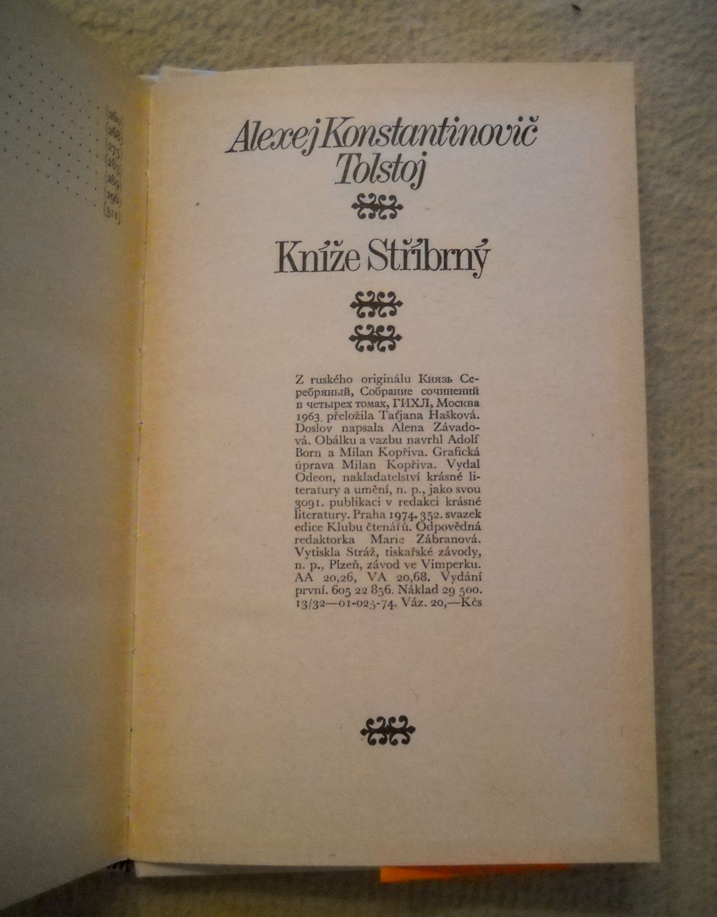 Alexej Konstantinovič Tolstoj - Kníže Stříbrný - 1974