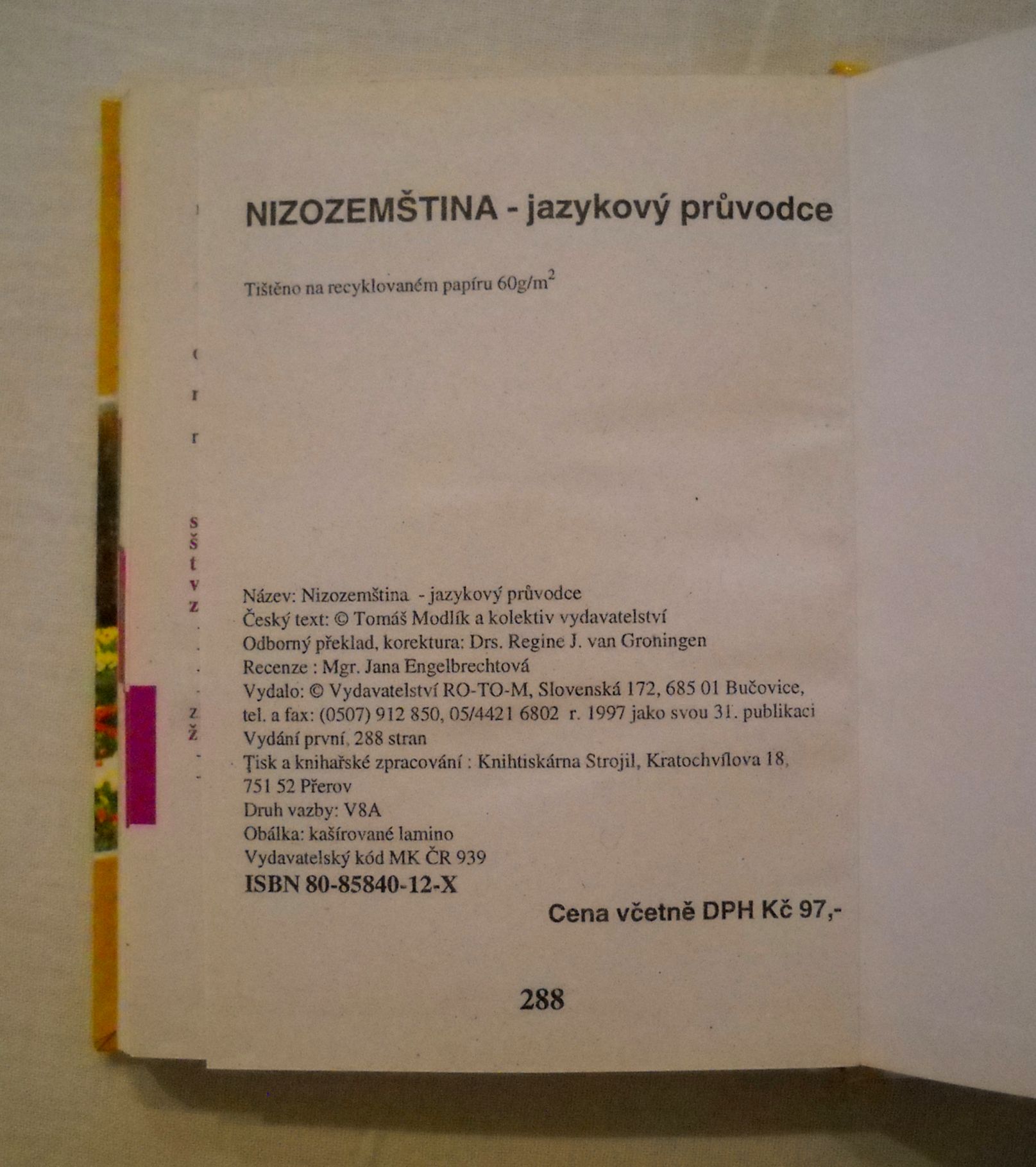 Tomáš Modlík a kol. - Nizozemština jazykový průvodce - 1997