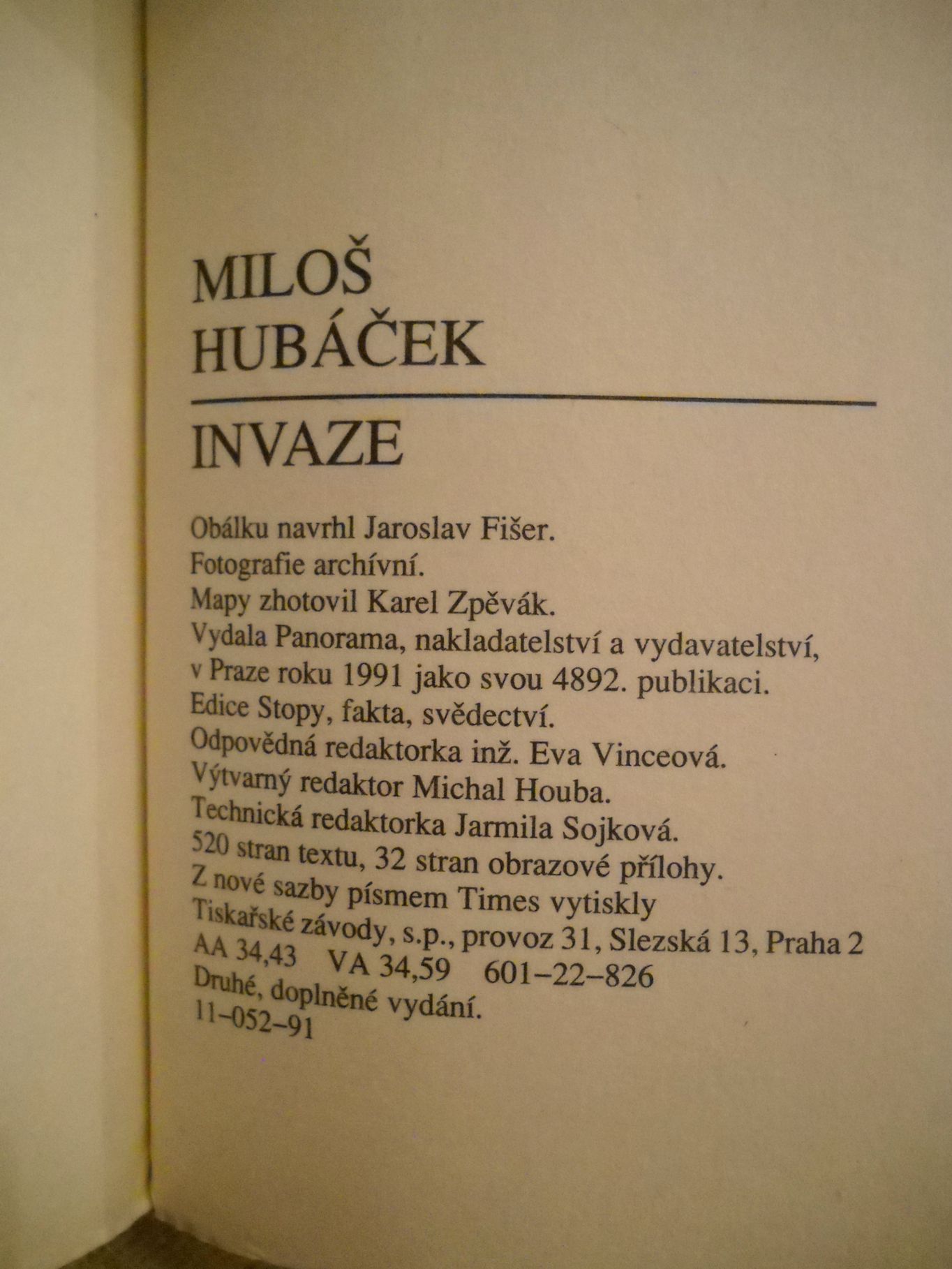 Miloš Hubáček - Invaze - Panorama 1991