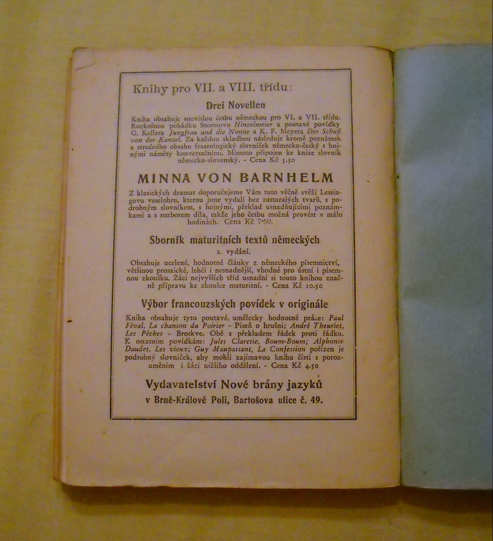 Poetická čítanka pro sedmou třídu středních škol - 1937