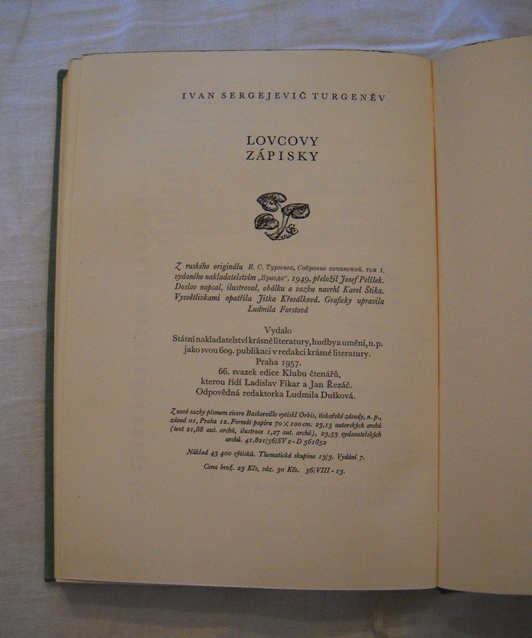 I.S. Turgeněv - Lovcovy zápisky - 1957