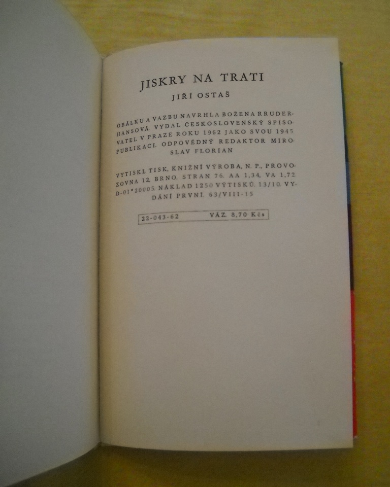 Jiří Ostaš - Jiskry na trati - ČS 1962