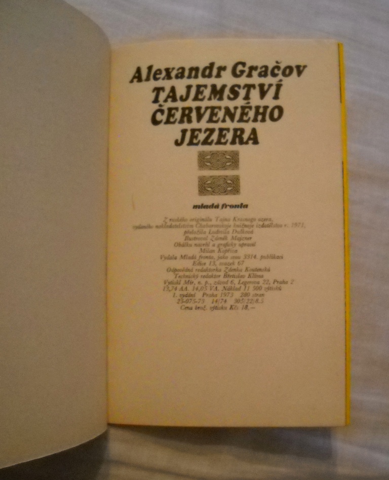 Alexandr Gračov - Tajemství červeného jezera - Mf 1973
