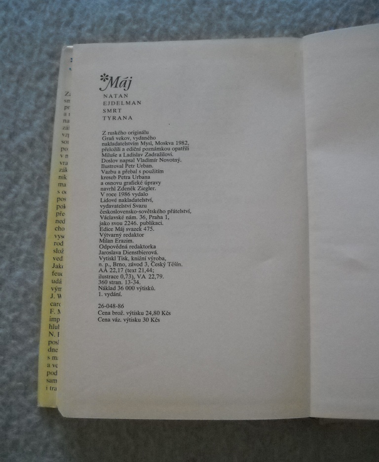Natan Ejdelman - Smrt tyrana - Máj 1986