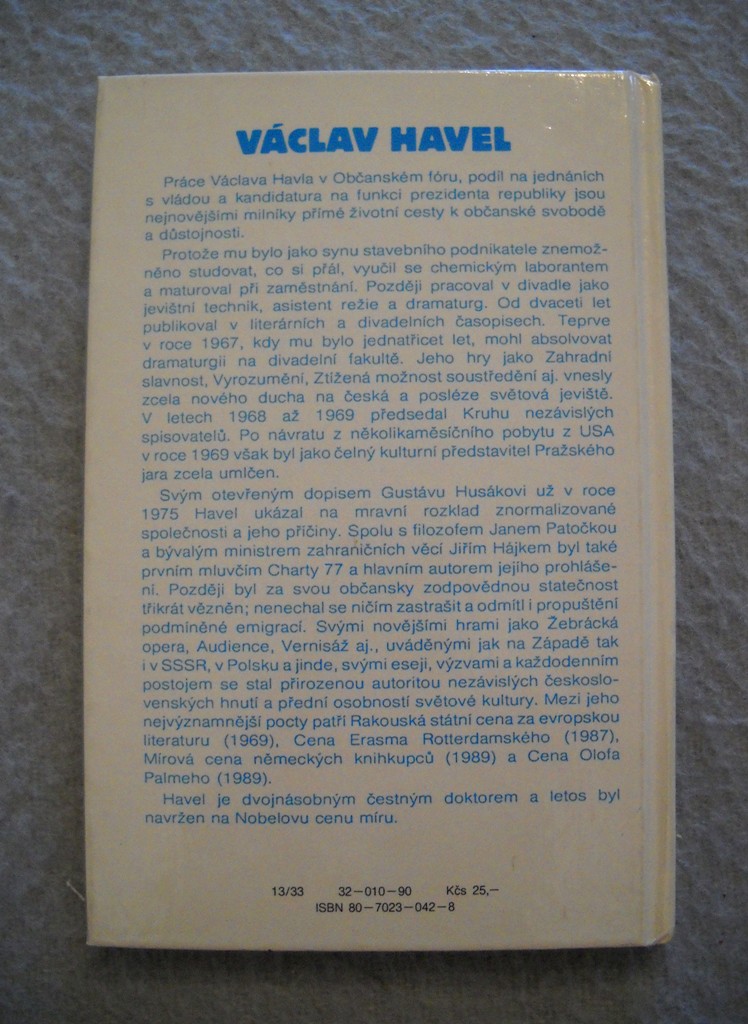 Václav Havel - Dálkový výslech ( rozhovor s Karlem Hvížďalou ) - 1990