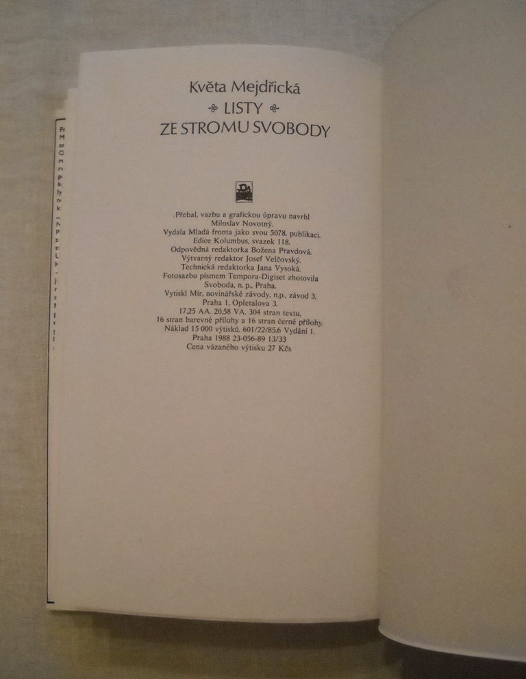 Květa Mejdřická - Listy ze stromu svobody - Mf 1988