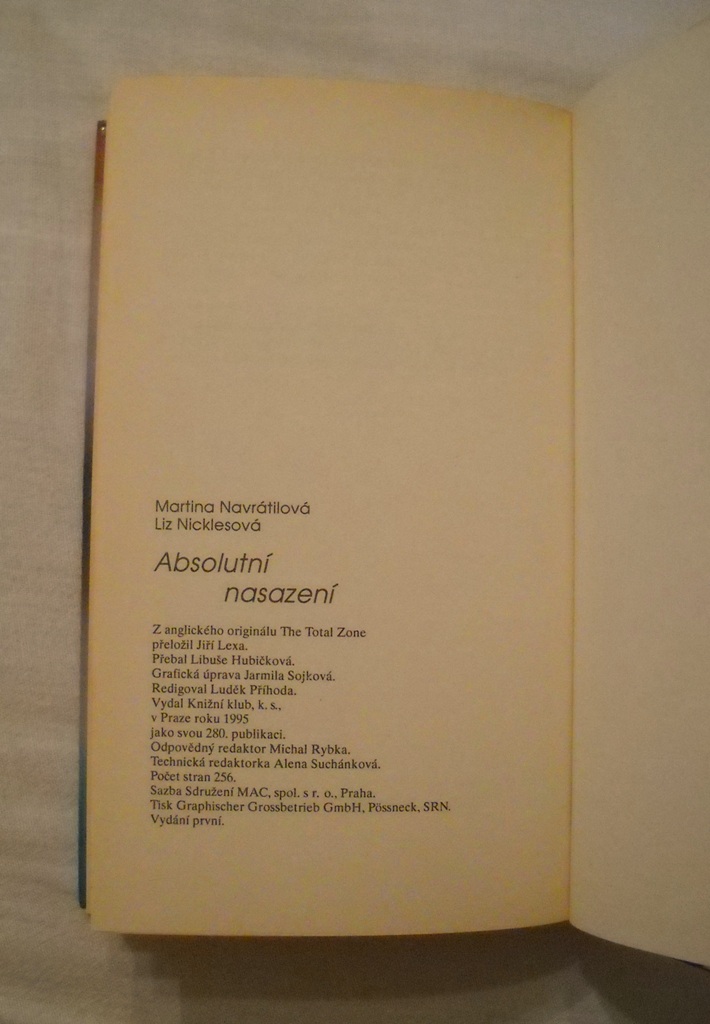 Martina Navrátilová, Liz Nicklesová - Absolutní nasazení - KK 1995