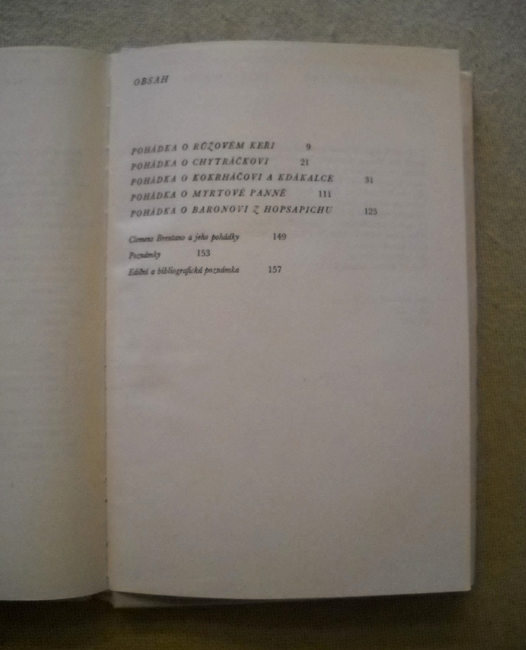 Clemens Brentano - O růžovém keři - Vyšehrad 1978