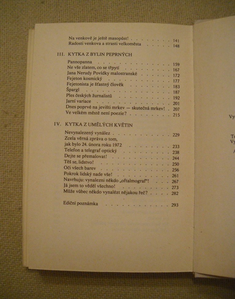 Kytka za kloboukem Jana Nerudy - ČS 1977