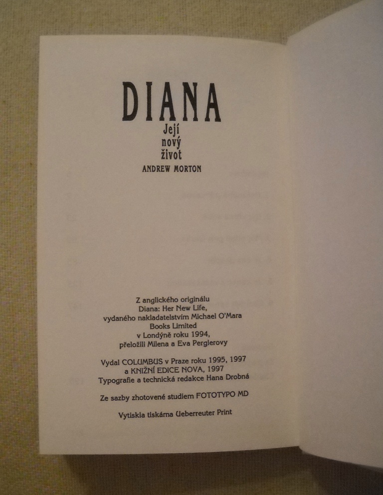Andrew Morton - Diana Její nový život - 1997