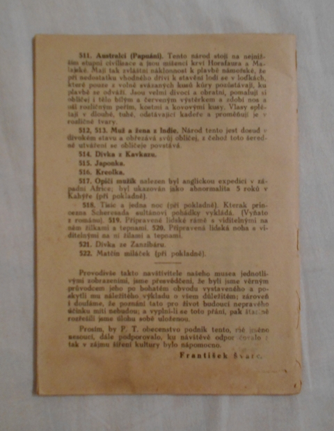 Katalog pro Anatomickou výstavu Františka Švarce - 1943
