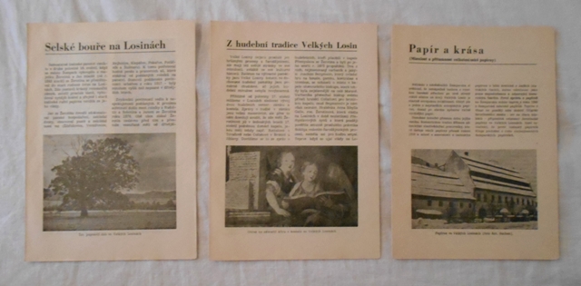Zámek Velké Losiny a okolí - Výběr vlastivědných zajímavostí 1970