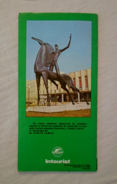 Propagační leták Vilnjus Intourist / česky / - 1984