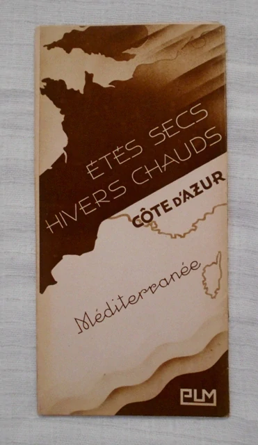 Reklamní turistický leták Côte d’Azur - Étés Secs Hivers Chauds - francouzsky