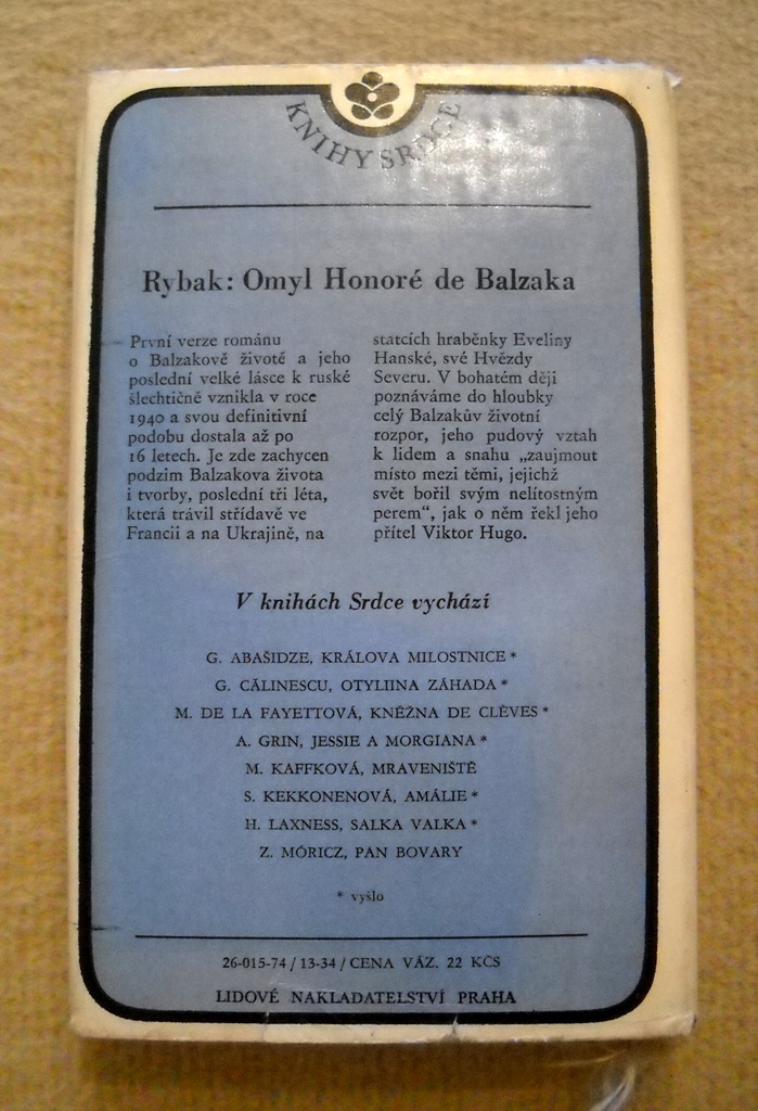 Natan Rybak - Omyl Honoré de Balzaka - LN 1974