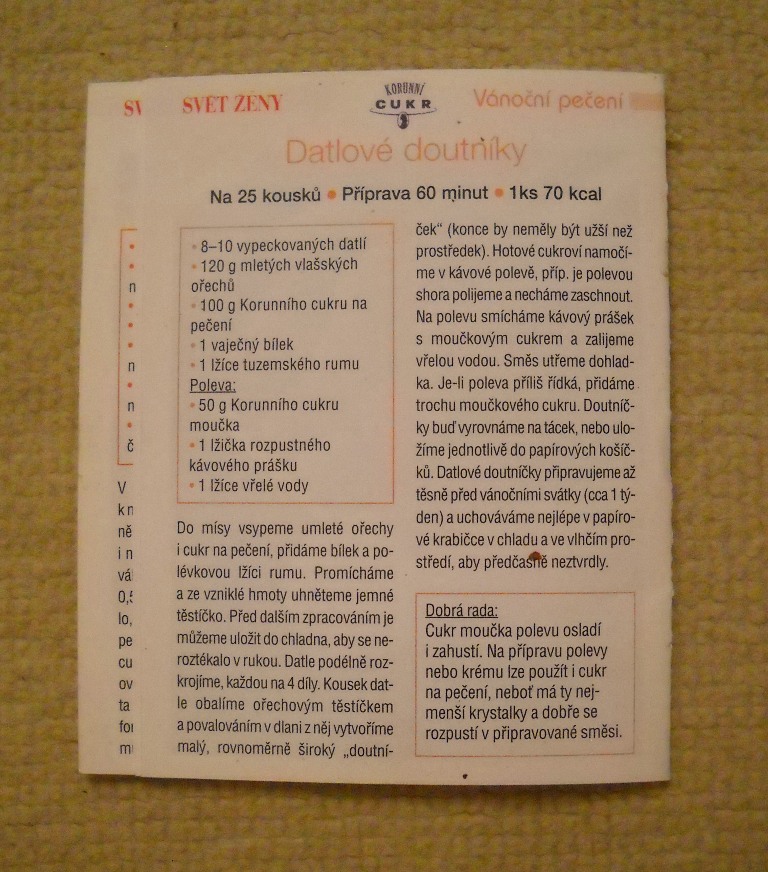 Vánoční pečení - Svět ženy - brožura s kartičkami