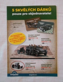 Reklamní nabídkový leták Vojenské automobily Druhé světové války - DeAgostini Collectibles