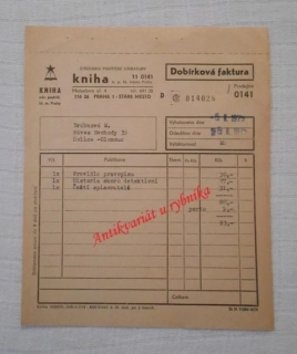 Dobírková faktura Kniha Středisko politické literatury Praha 1975 - originál
