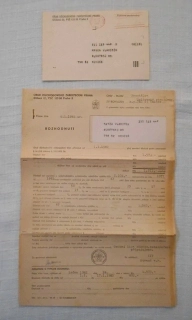 Osobní list důchodového zabezpeční Rozhodnutí o přiznání starobního důchodu Praha 1982
