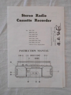 Univerzální návod k obsluze Stereo Radio Cassette Recorder - 1991