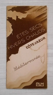 Reklamní turistický leták Côte d’Azur - Étés Secs Hivers Chauds - francouzsky