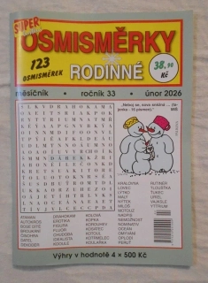 Osmisměrky rodinné rok 2026 číslo 2 únor - nevyluštěný