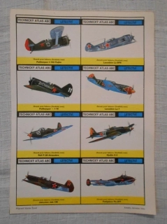Technický atlas abc - Letectví Zbraně proti fašismu ( SSSR ) - původní list 8 kartiček - 1985