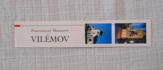 Propagační papírová záložka Pravoslavný Monastýr Vilémov