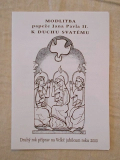 Modlitební lístek Modlitba papeže Jana Pavla II. k Duchu svatému - Druhý rok příprav na Velké jubileum roku 2000