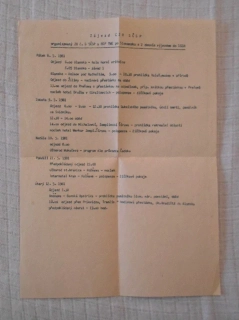 Itinerář autobusový zájezd do Užhorodu SSSR 1981 - originální exemplář