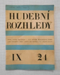 Časopis Hudební rozhledy číslo 24 / 1956 - ročník IX.