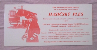 Pozvánka na Hasičský ples Lipová 2005