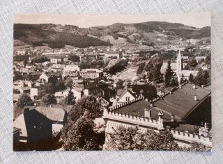 Pohlednice Vsetín Pohled na Dolní město - černobílá nepoužitá