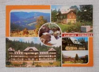 Pohlednice Karlova Studánka - barevná nepoužitá - retro