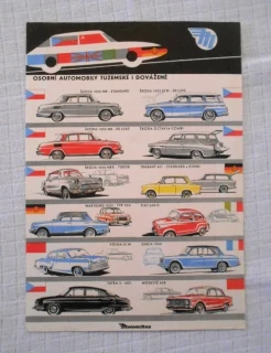 Leták Osobní automobily tuzemské i dovážené - Mototechna 1966