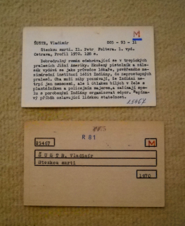 Knihovní lístek registrační a obsahový rok 1970