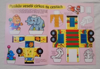 Méďa Pusík - vystřihovánka Pusíkův veselý cirkus na cestách - rok 2001 číslo 10