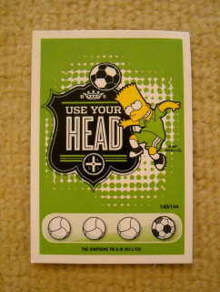 Sběratelská kartička The Simpsons ze série Sport číslo 140/144