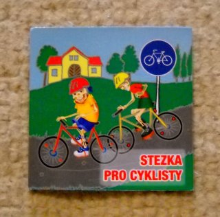 Sběratelská magnetka řada Kostíci dopravní značky - Stezka pro cyklisty