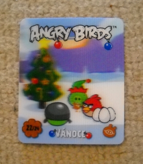 Sběratelská 3D kartička Angry Birds číslo 22/24 Vánoce