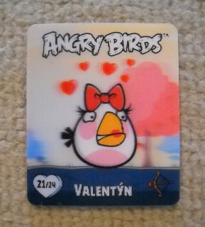 Sběratelská 3D kartička Angry Birds číslo 21/24 Valentýn
