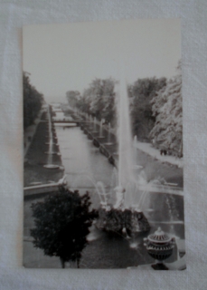 Dobová místopisná fotografie Petrohrad - Petrodvorec fontánky - 1960