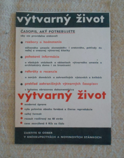 Objednávkový lístek na předplatné - časopis Výtvarný život