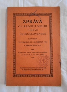 Zpráva o I. řádném sněmu Církve československé - 1931